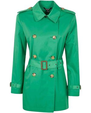 Ralph Lauren Double Breasted Belted Trench 30 Lined Coat - Green