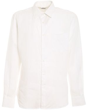 Aspesi Linen Shirt With Patch Pocket - White