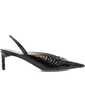 Tom Ford 65 Patent Python-Printed Slingback Pumps - White