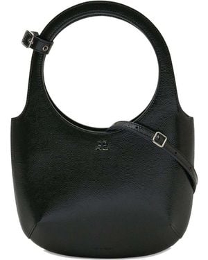 Courreges Holy Naplack Leather Bag - Black