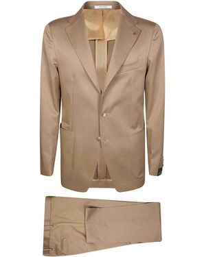 Tagliatore Single-Breasted Wool And Cotton Suit - Natural