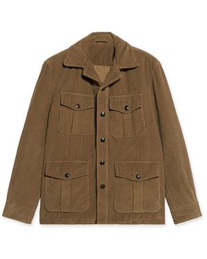 Fortela Woven Corduroy Saharan Jacket - Brown