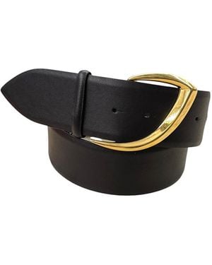 Orciani Nappa Belt With Plated Buckle 5 Cm - Black