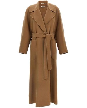 Max Mara Wool Dressing Gown Coat - Natural