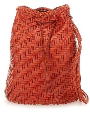 Dragon Diffusion Pompom Double Jump Tan Bag - Red
