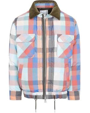 Sacai Plaid Padded Blouson - Blue