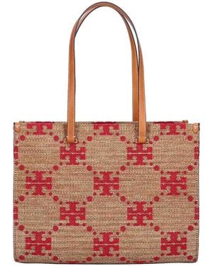 Tory Burch T Monogram Tote Bag - Red