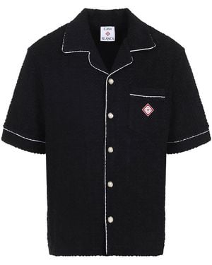 CASABLANCA Towelling Monogram Shirt - Black