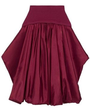 Jonathan Simkhai Corinn Bubble Taffeta Midi Skirt - Red