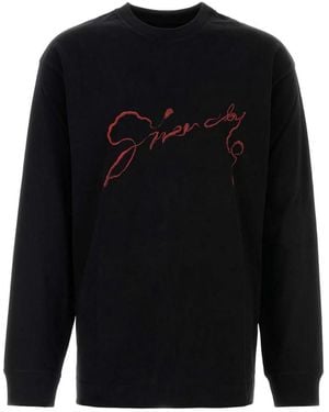 Givenchy Long-Sleeved Cotton Jersey T-Shirt - Blue