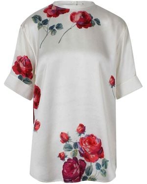 N°21 Short-Sleeved Blouse With Floral Print - Gray