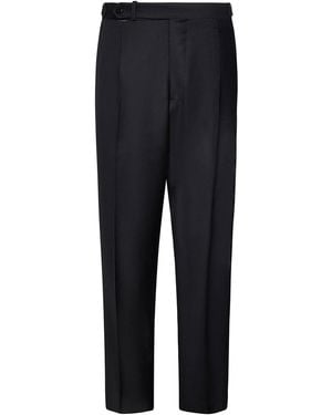 Franzese Collection 150S Merino Wool Fabric Trousers - Blue