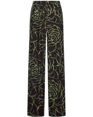 Dries Van Noten Wide Leg Pants With Print - Multicolor