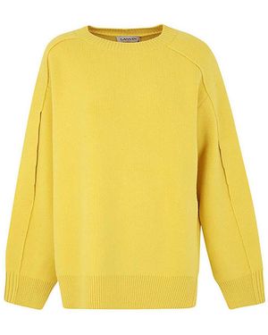 Lanvin Round Neck Cocoon Cape Jumper - Yellow