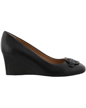 Tory Burch Miller Leather Wedge Pumps - Black