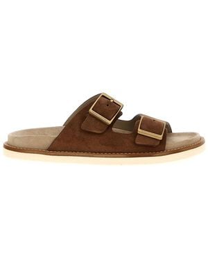 Brunello Cucinelli Suede Sandals - Brown