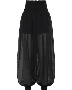 Pinko Cotton-Blend Crepe Voile Trousers - Black