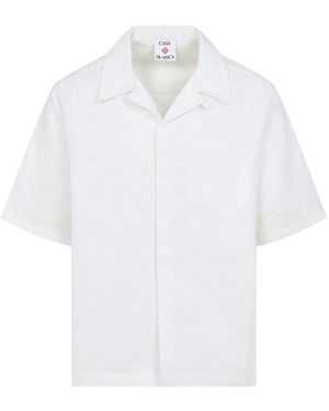 CASABLANCA Monogram Short Sleeves Shirt - White
