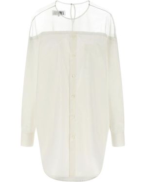 MM6 by Maison Margiela Tulle Insert Shirt - White