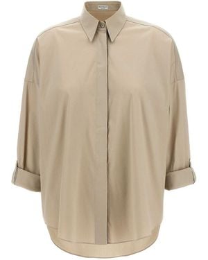 Brunello Cucinelli Monile Poplin Shirt - Natural
