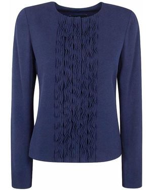 Emporio Armani Ruffled Jacket - Blue