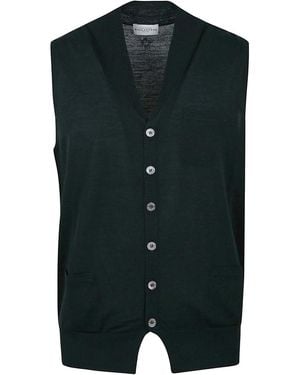 Ballantyne V Neck Gilet - Green