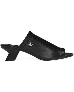 Courreges Wet Stretch Mules - Black