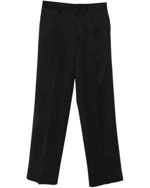 Lardini Wool Gabardine Pleated Pants - Black