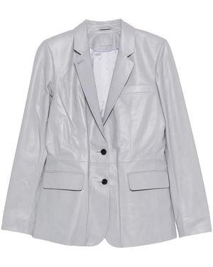 DESA NINETEENSEVENTYTWO Leather Classic Blazer - Gray