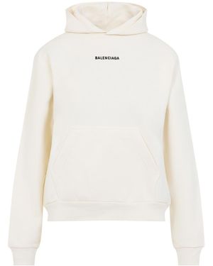 Balenciaga Medium Fit Hoodie - White