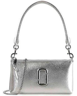 Marc Jacobs Metallic Snapshot Leather Bag - White