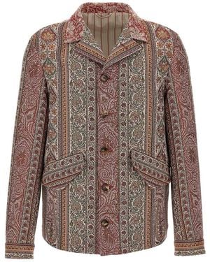 Etro Balmacaan Neck Overshirt - Brown