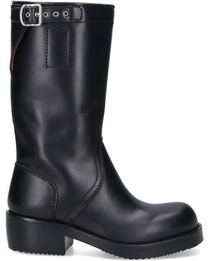 Dries Van Noten Leather Boots - Black