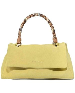 Orciani Sveva Longuette Peach Flowers Bag - Yellow