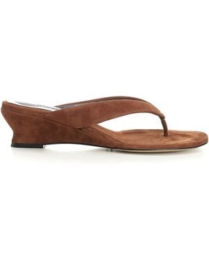 Le Monde Beryl Micro Wedge Thong Sandals - Brown