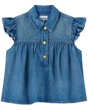 Ganni Denim Top - Blue