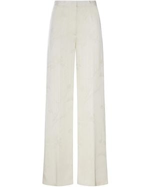 forte_forte Wide-Leg Jacquard Pants - White