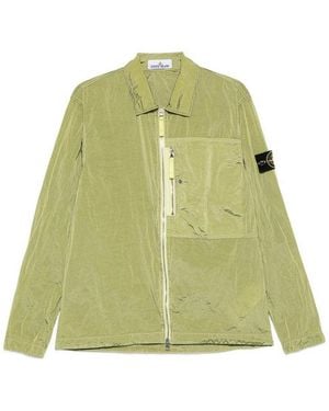 Stone Island Zip-Up Shirt Jacket - Green