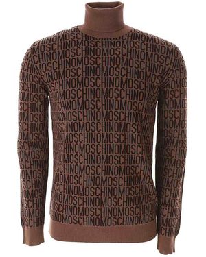 Moschino Turtle Neck Logo - Brown