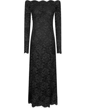 Rabanne Floral Lace Midi Dress - Black