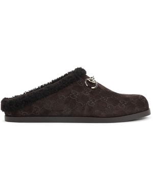 Gucci Suede Leather Mules - Brown