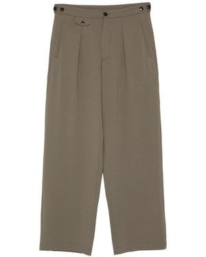 Emporio Armani Wide-Fit Khaki Trousers - Grey