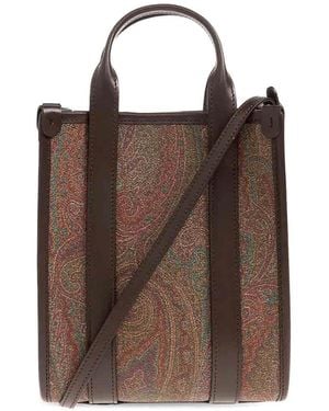 Etro Borsa Tote Shopping Xs Paisley - Marrone