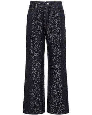 P.A.R.O.S.H. Guff Sequin Straight Jeans - Blue