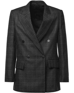 Dondup Double-Breasted Prince Of Wales Blazer - Black