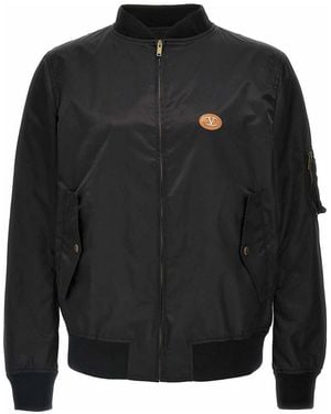 Valentino Garavani Logo Bomber Jacket - Black