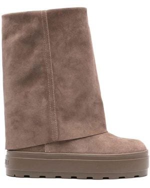 Casadei Suede Double-Face Boots - Brown