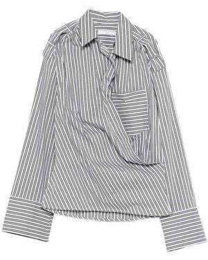 IRO Lace Striped Cotton Shirt - Grey