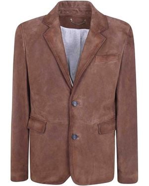 Golden Goose Journey M's Leather Jacket Robyn Waxed Suede - Brown