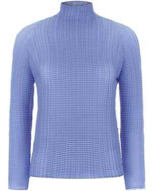 Issey Miyake Woolly Pleats-66 Blouse - Blue